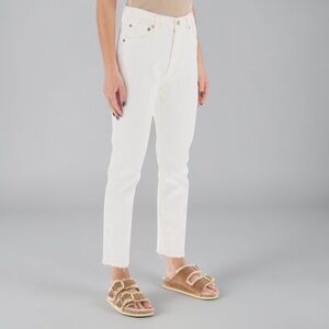 New! AGOLDE Denim Riley High Waisted Button Front Crop Jeans Size 25